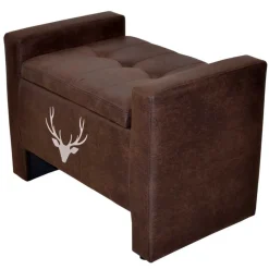 Microfaser Polsterbank mit Hirsch Kopf - Miley^Wohnen Hot