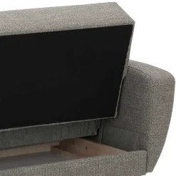 Microfaser Schlafcouch in Grau und Buche - Durencas^Wohnen Sale