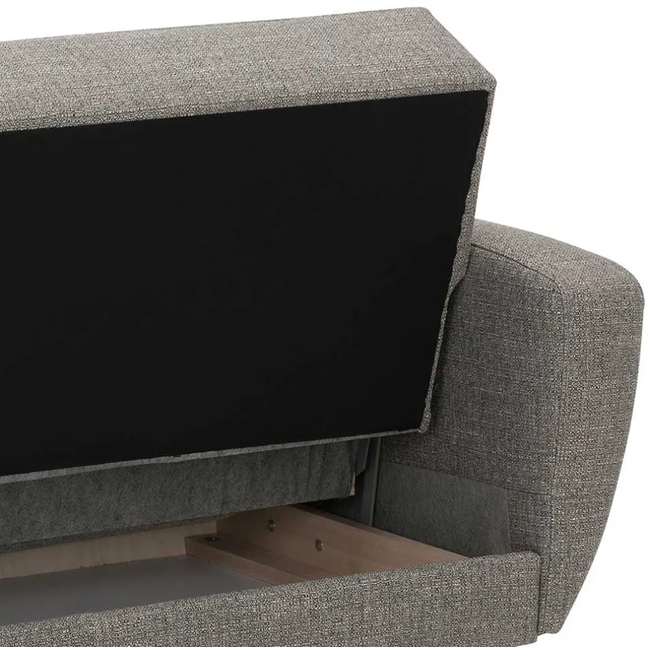 Microfaser Schlafcouch in Grau und Buche - Durencas^Wohnen Sale