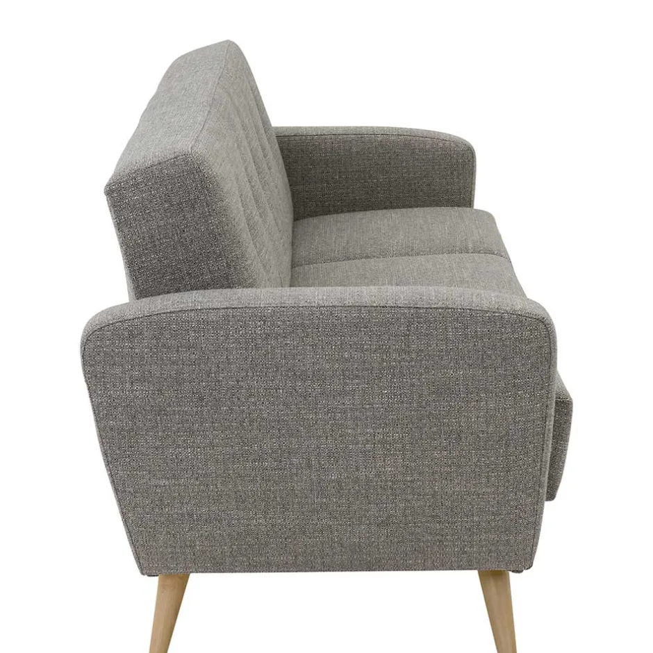 Microfaser Schlafcouch in Grau und Buche - Durencas^Wohnen Sale