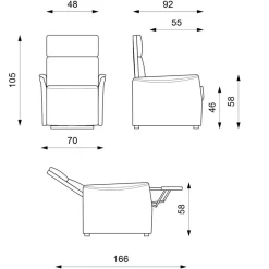 Wohnen Microfaser TV Relaxsessel in Dunkelgrau - Vergoma