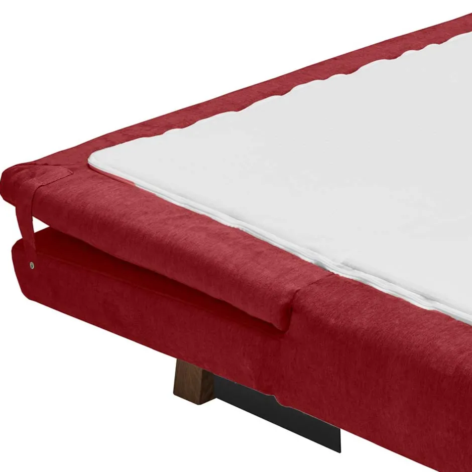 Microvelours Bettcouch in Dunkelrot - Java^Wohnen Online