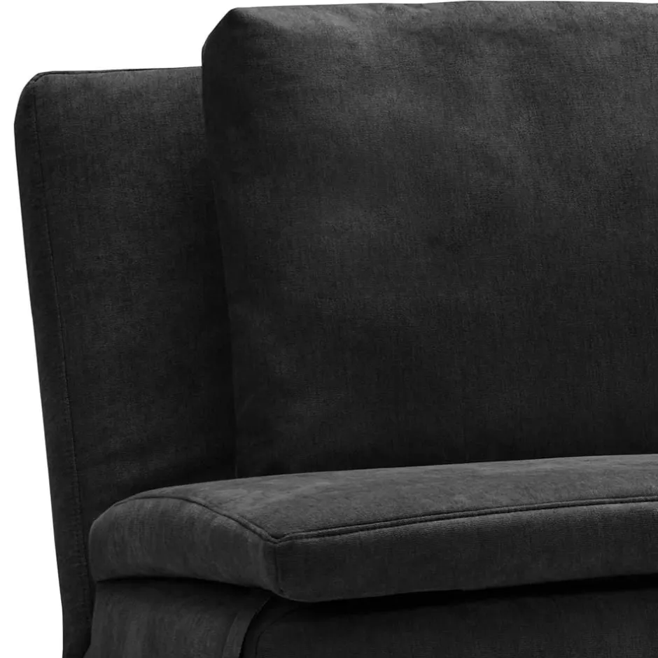 Microvelours Klappsofa in Schwarz - Ocna^Wohnen Discount