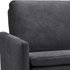 Microvelours Schlafsofa in Blaugrau - Glory^Wohnen New