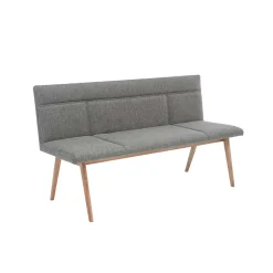 Wohnen Mid Century Esstisch Bank in Grau Webstoff - Tucina