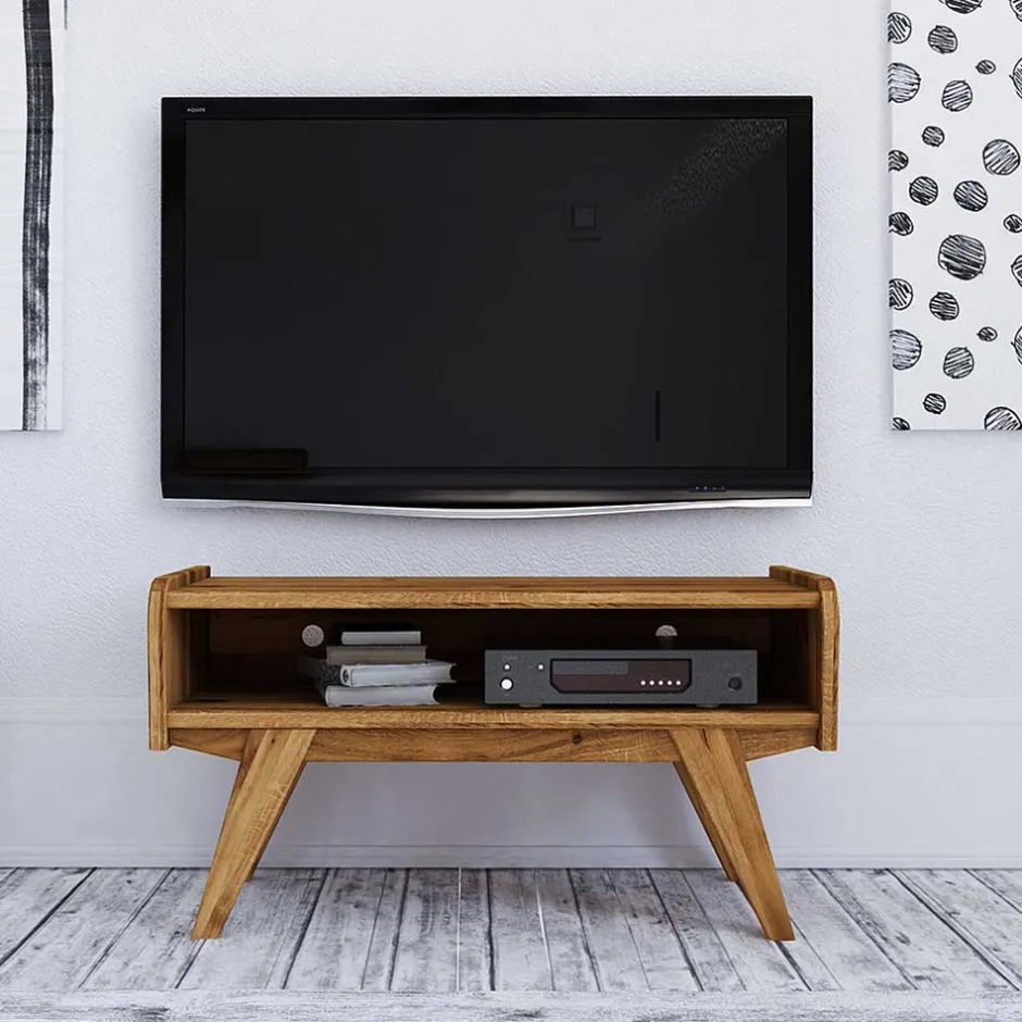Wohnen Midcentury Wildeiche TV Bank mit Fach - Hardus