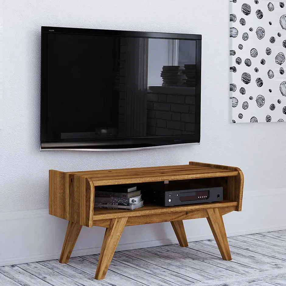 Wohnen Midcentury Wildeiche TV Bank mit Fach - Hardus
