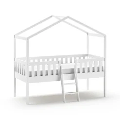 Midi Hochbett im Haus Design in Weiß - Rumona^Wohnen Sale