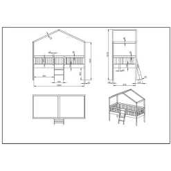 Midi Hochbett im Haus Design in Weiß - Rumona^Wohnen Sale