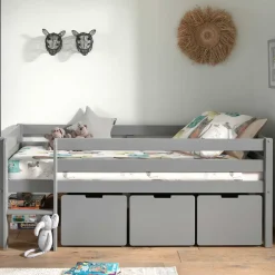 Mini Hochbett mit Absturzsicherung in Grau - Joina^Wohnen Online