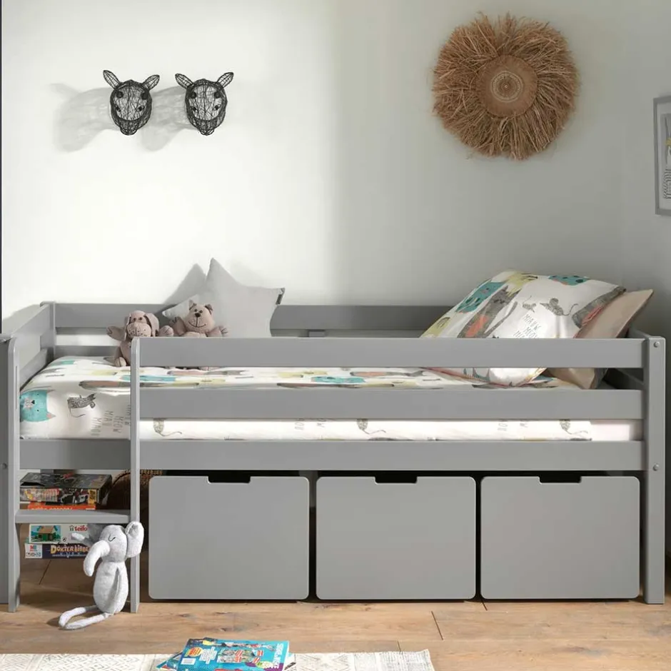 Mini Hochbett mit Absturzsicherung in Grau - Joina^Wohnen Online