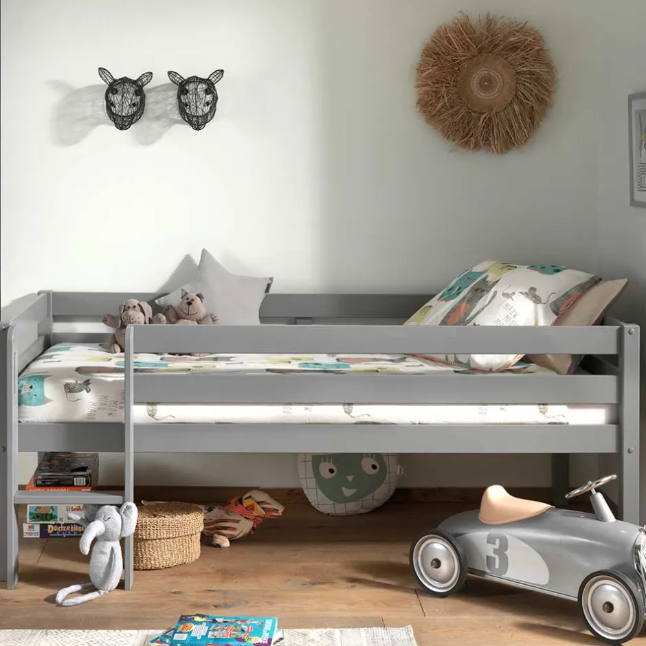 Mini Hochbett mit Absturzsicherung in Grau - Joina^Wohnen Online