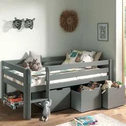 Mini Hochbett mit Absturzsicherung in Grau - Joina^Wohnen Online