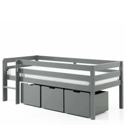 Mini Hochbett mit Absturzsicherung in Grau - Joina^Wohnen Online