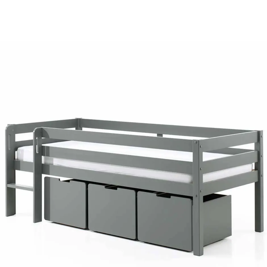 Mini Hochbett mit Absturzsicherung in Grau - Joina^Wohnen Online