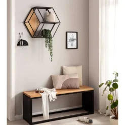 Wohnen Minimalistische Bank aus Akazie Massivholz - Zyrafete