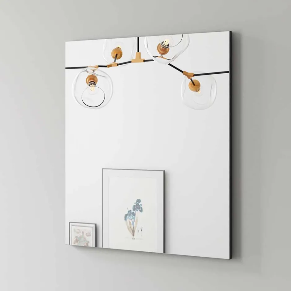 Wohnen Minimalistischer Wandspiegel in Anthrazit - Vlatu