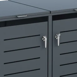 Wohnen Mülltonnenbox in Anthrazit für zwei Tonnen - Rovert