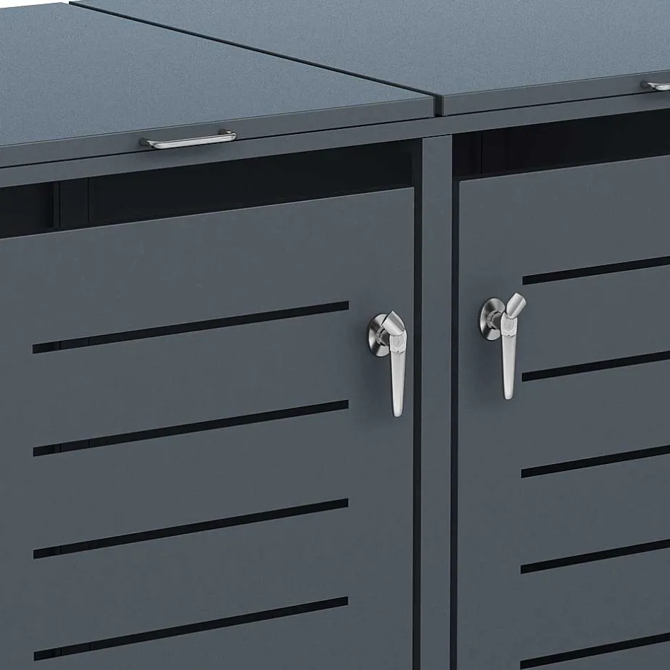 Wohnen Mülltonnenbox in Anthrazit für zwei Tonnen - Rovert