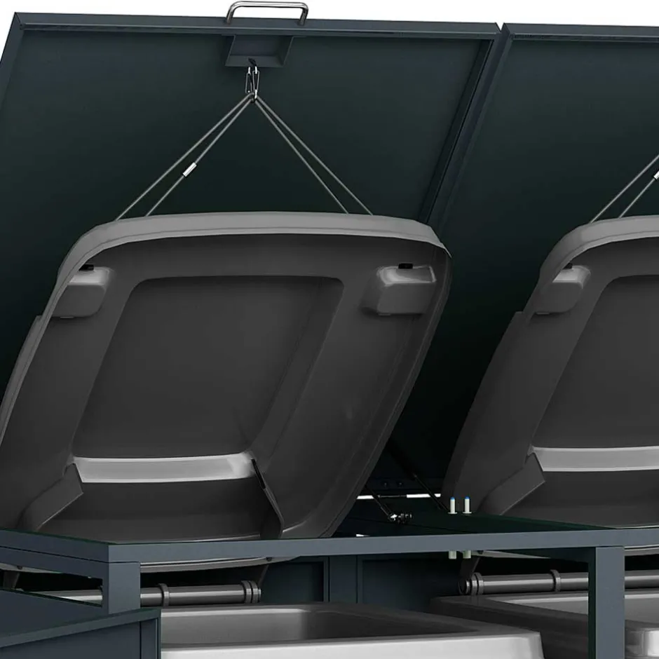 Wohnen Mülltonnenbox in Anthrazit für zwei Tonnen - Rovert