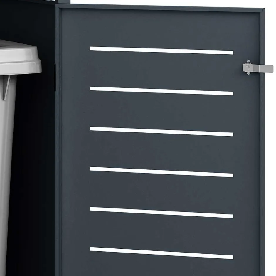 Wohnen Mülltonnenbox in Anthrazit für zwei Tonnen - Rovert