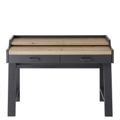 Wohnen Modern Country Computertisch in Grau & Eiche - Joe