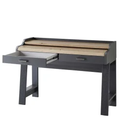 Wohnen Modern Country Computertisch in Grau & Eiche - Joe