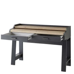 Wohnen Modern Country Computertisch in Grau & Eiche - Joe