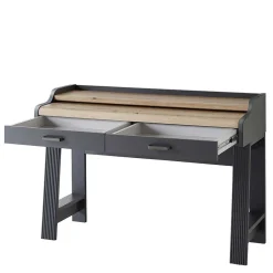 Wohnen Modern Country Computertisch in Grau & Eiche - Joe