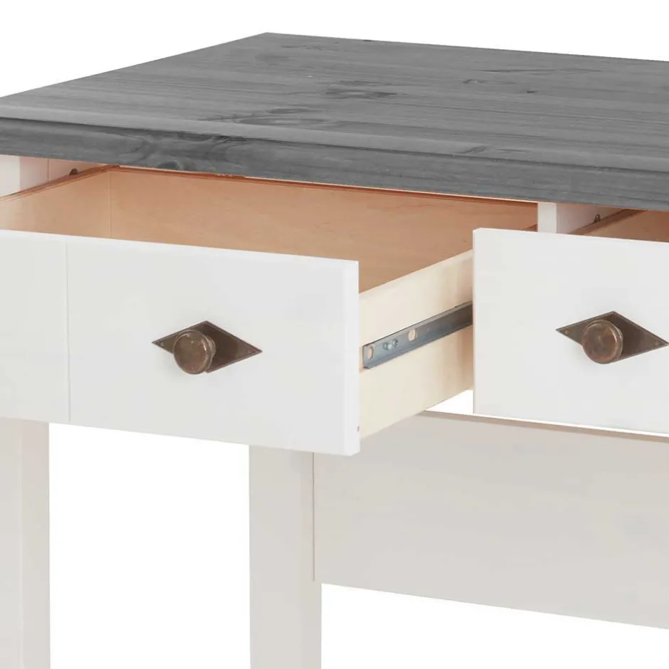 Modern Country Frisiertisch Set zweifarbig - Mirandesca (dreiteilig)^Wohnen Discount