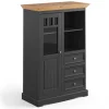 Wohnen Modern Country Highboard in Grau & Kiefer - Eromsia