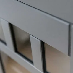 Wohnen Modern Country Highboard in Grau & Kiefer - Eromsia