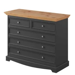 Wohnen Modern Country Kommode in Grau & Kiefer - Eromsia