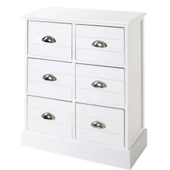 Wohnen Modern Country Kommode in Weiß - Fidono