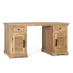 Wohnen Modern Country Schreibtisch mit Lamellentüren - Muray