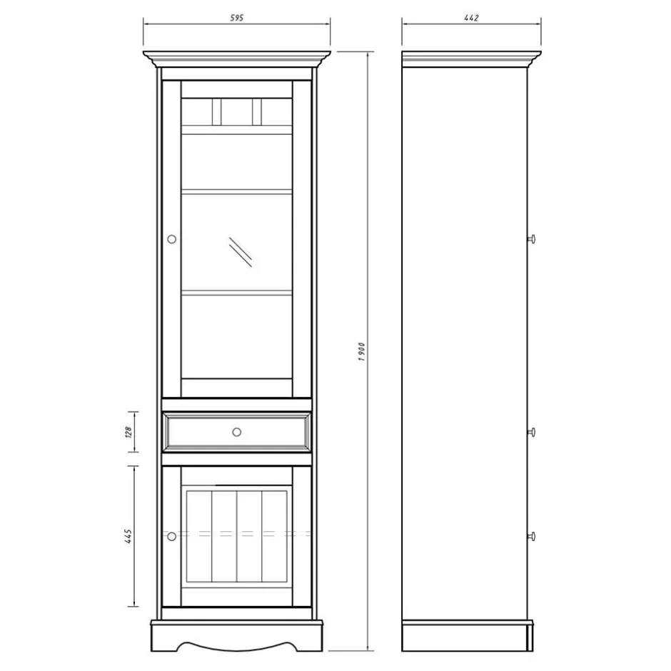 Wohnen Modern Country Vitrine zweifarbig - Vitablo