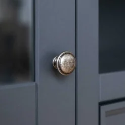 Wohnen Modern Country Vitrinenschrank in Grau & Kiefer - Eromsia