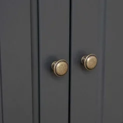 Wohnen Modern Country Vitrinenschrank in Grau & Kiefer - Eromsia