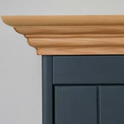 Wohnen Modern Country Vitrinenschrank in Grau & Kiefer - Eromsia