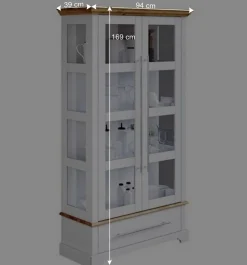 Wohnen Modern Country Vitrinenschrank zweifarbig - Eyzaco