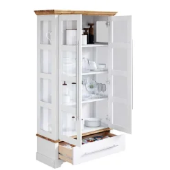 Wohnen Modern Country Vitrinenschrank zweifarbig - Eyzaco