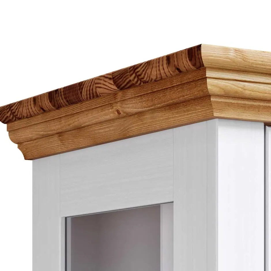 Wohnen Modern Country Vitrinenschrank zweifarbig - Eyzaco