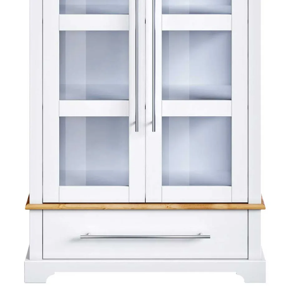 Wohnen Modern Country Vitrinenschrank zweifarbig - Eyzaco