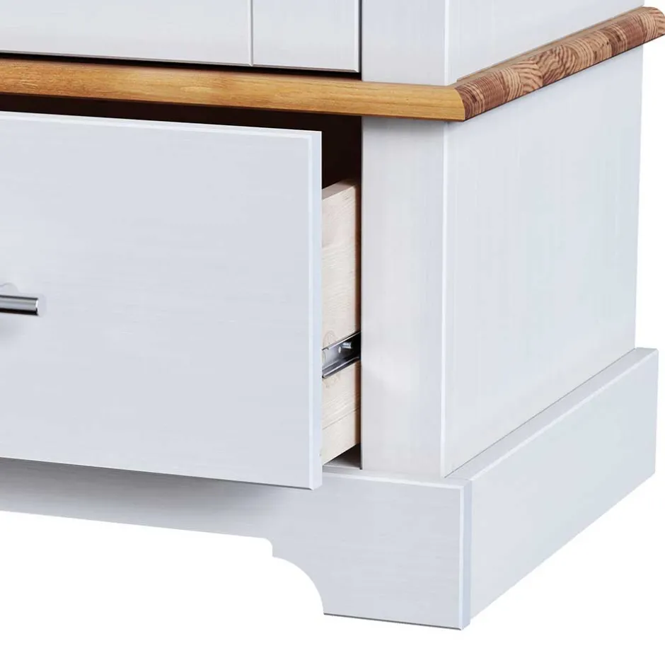 Wohnen Modern Country Vitrinenschrank zweifarbig - Eyzaco