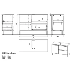 Moderne Badmöbel zweifarbig - Aspariavo (dreiteilig)^Wohnen Online