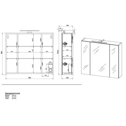 Moderne Badmöbel zweifarbig - Aspariavo (dreiteilig)^Wohnen Online