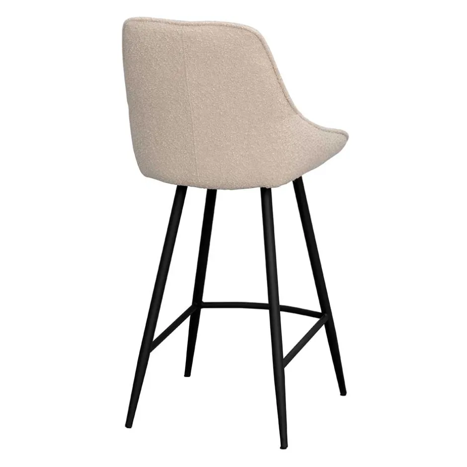 Wohnen Moderne Boucle Barstühle in Beige - Alberta (2er Set)