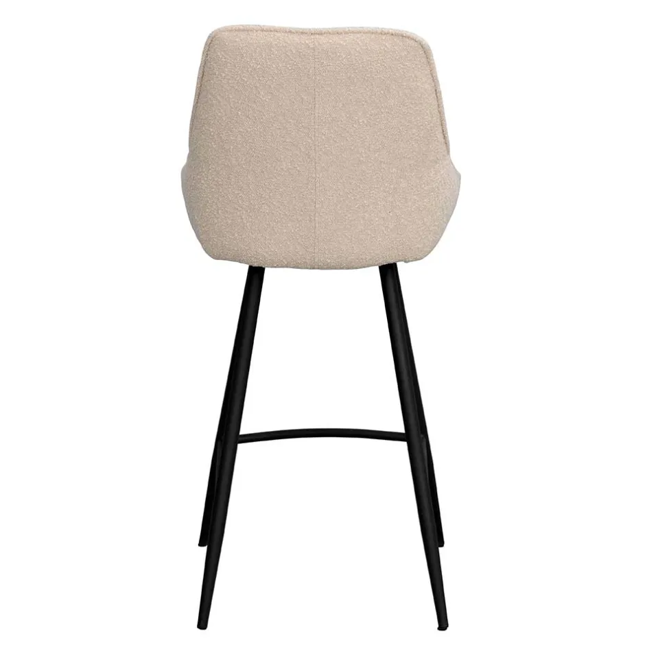 Wohnen Moderne Boucle Barstühle in Beige - Alberta (2er Set)