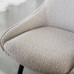 Wohnen Moderne Boucle Barstühle in Beige - Alberta (2er Set)