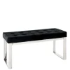 Moderne Edelstahl Bank mit Samt Polsterung - Mariah^Wohnen Outlet
